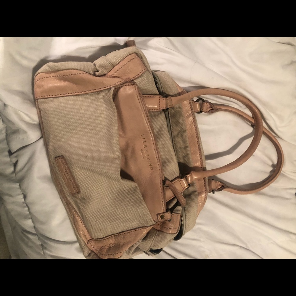 Liebeskind shoulder bag in pink and canvas